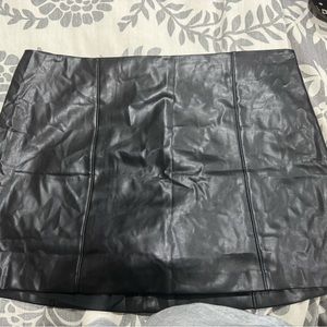 A&F Black Vegan Leather Mini Skirt, XL